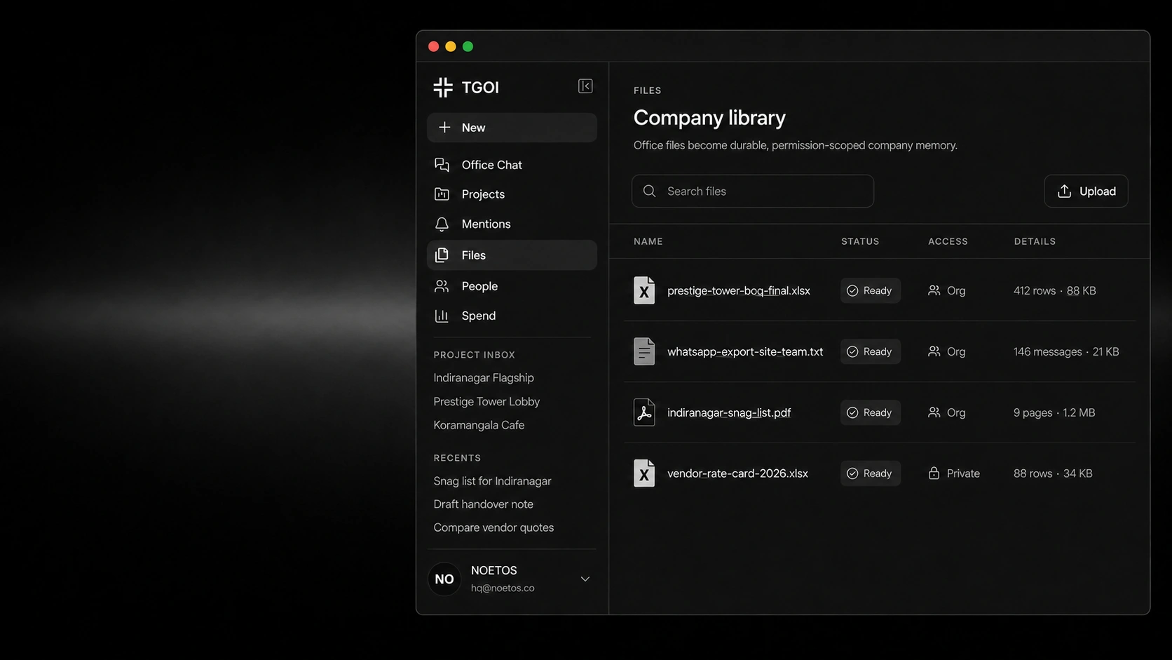 The company file library with per-file access