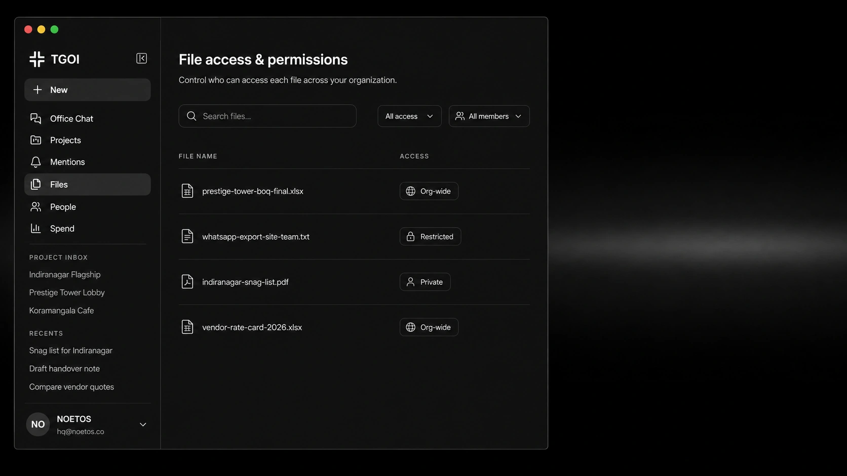 File access and permissions, scoped per file
